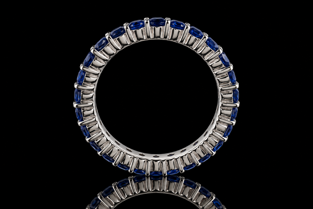 Round Blue Sapphire Eternity Band (band163)
