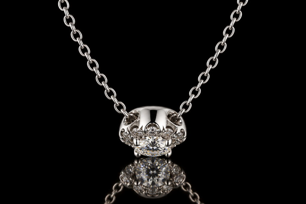 Micropavé Diamond Halo Pendant (pend083)