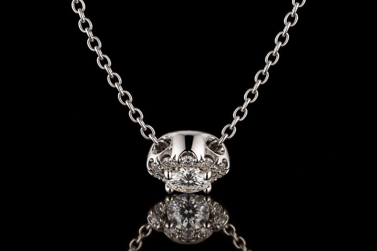 Micropavé Diamond Halo Pendant (pend083)