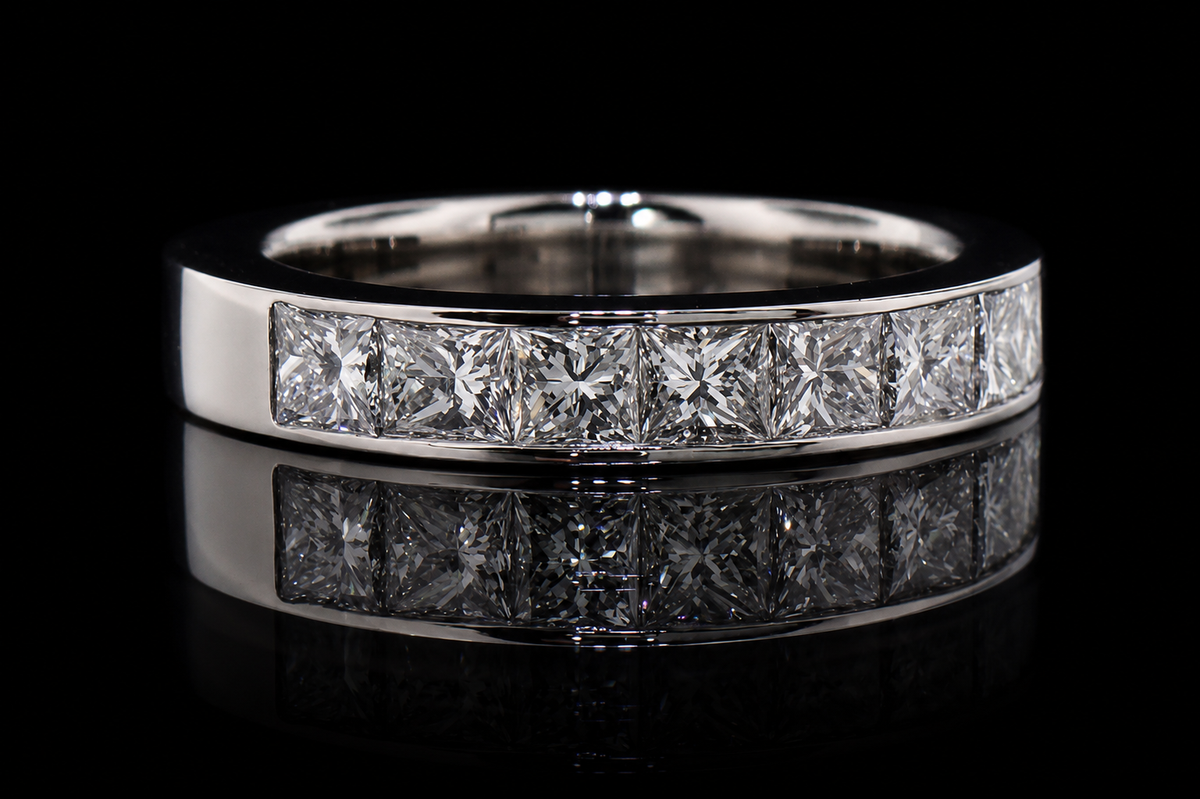 Princess-Cut Diamond Channel Band (band012)