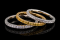 White & Yellow Diamond Micropavé Eternity Band Stack (band132)