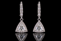 Micropavé Trillion Diamond Halo Drop Earrings (ear070)