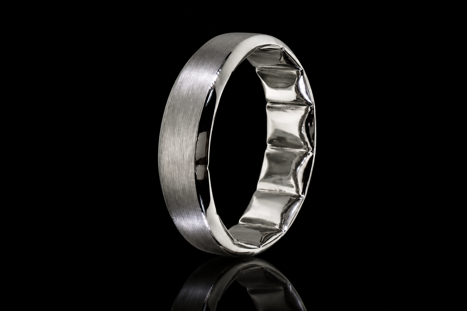 Brushed Platinum Men’s Band (band88)