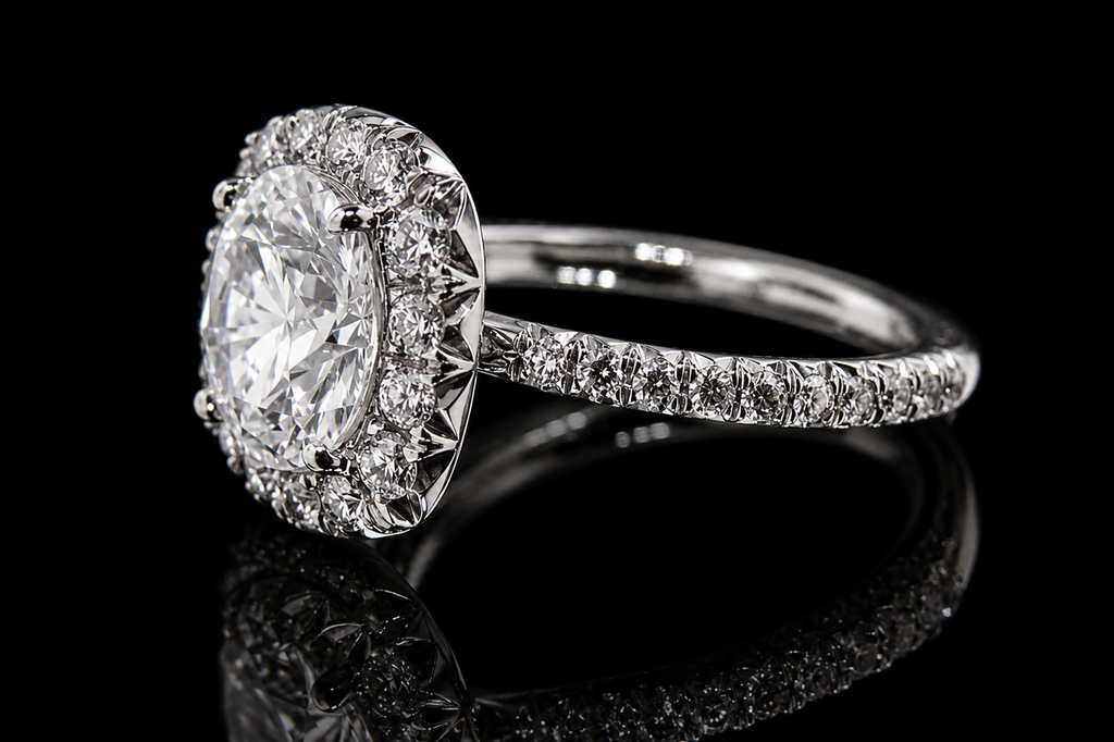 Round Diamond Cushion Halo Engagement Ring (eng217)