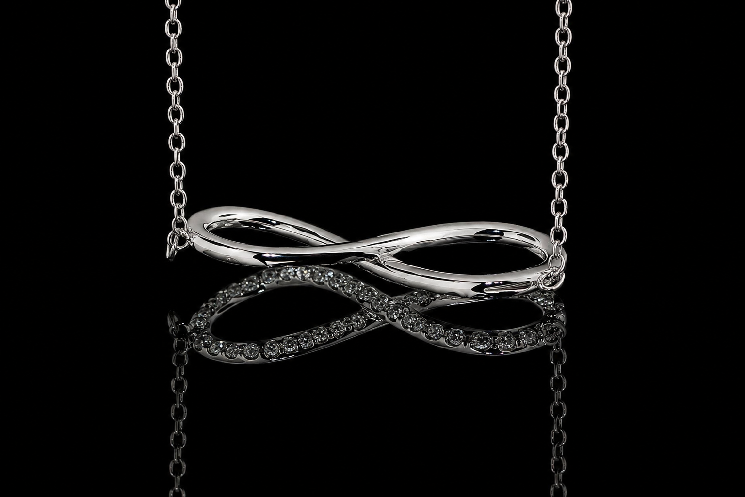 Micropavé Diamond Infinity Necklace (pend071)