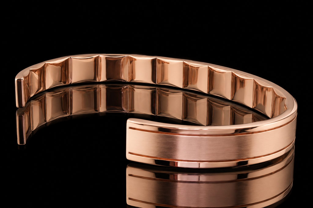 Sculpted Rose Gold Cuff Bracelet (brac017)