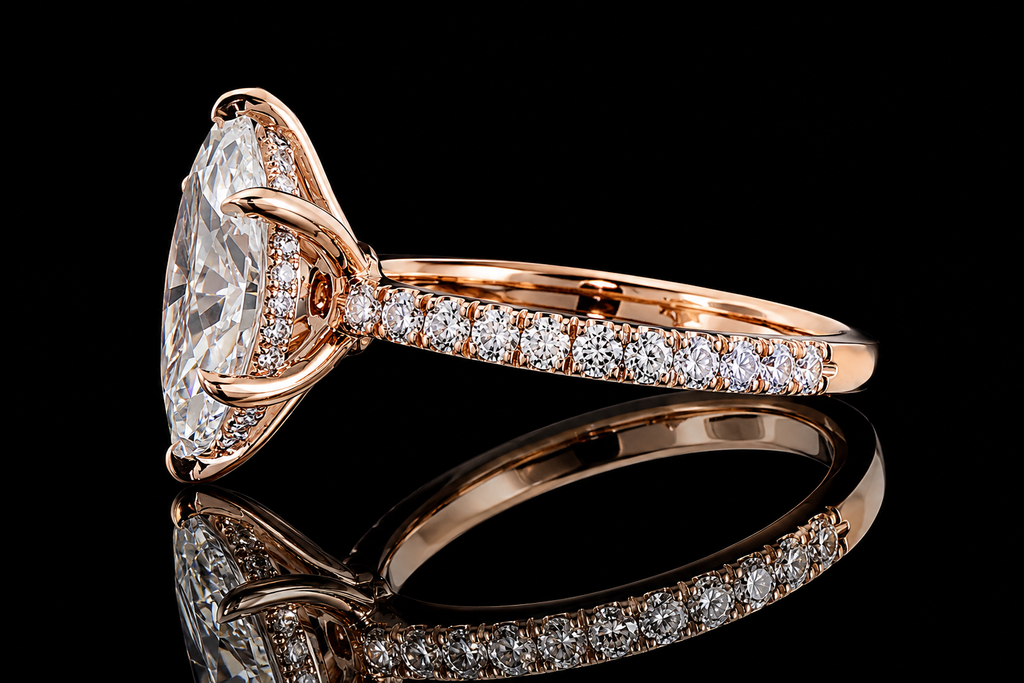 Rose Gold Marquise Diamond Engagement Ring (eng354)
