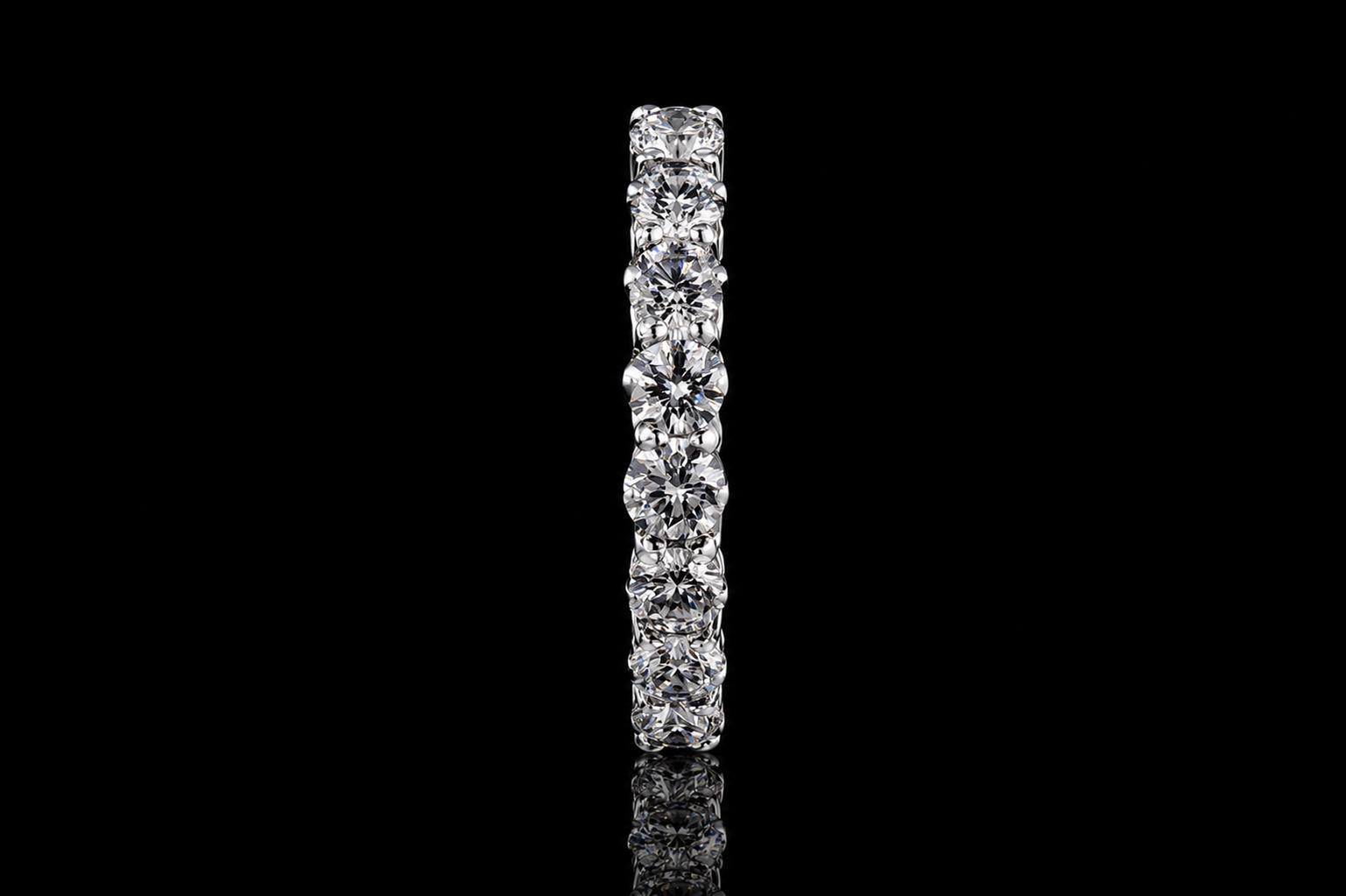 Round Diamond Shared-Prong Platinum Eternity Band (band089)