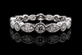 Alternating Marquise & Round Bezel-Set Diamond Band (band045)