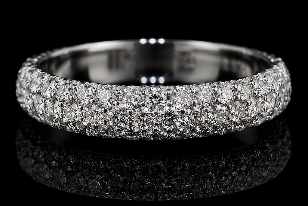 Three-Row Round Diamond Band (band049)