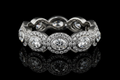Oval diamond Bezel Halo Eternity Band (Band016)