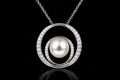 Diamond & Pearl Swirl Pendant (pend047)