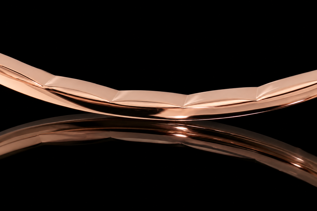 Sculpted Rose Gold Cuff Bracelet (brac017)