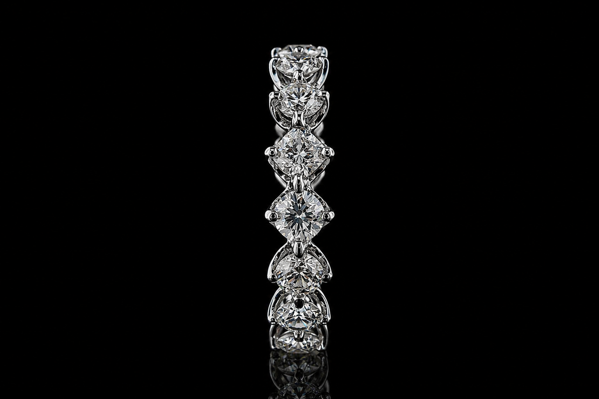 Round & Cushion Diamond Eternity Band (band067)