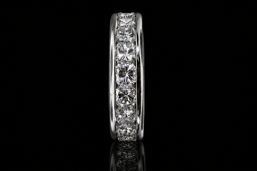 Round Diamond Channel-Set Platinum Eternity Band (band082)