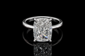 Elongated Cushion Cut Diamond Solitaire Engagement Ring (eng773)