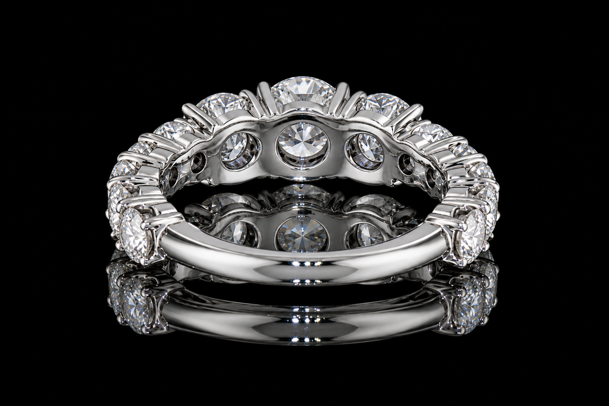 Graduated Round Brilliant Diamond Anniversary Band (band175)