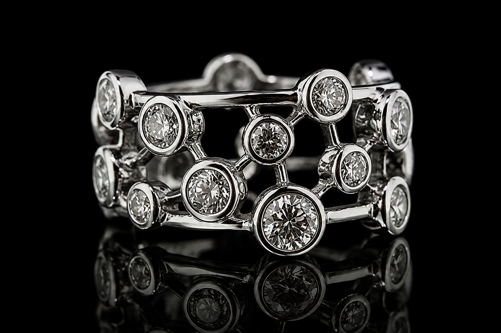 Floating Bezel-Set Diamond Band (band071)