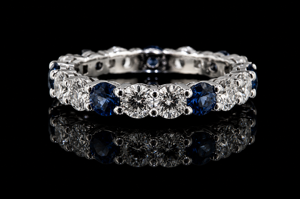 Sapphire & Diamond Eternity Band (band030)