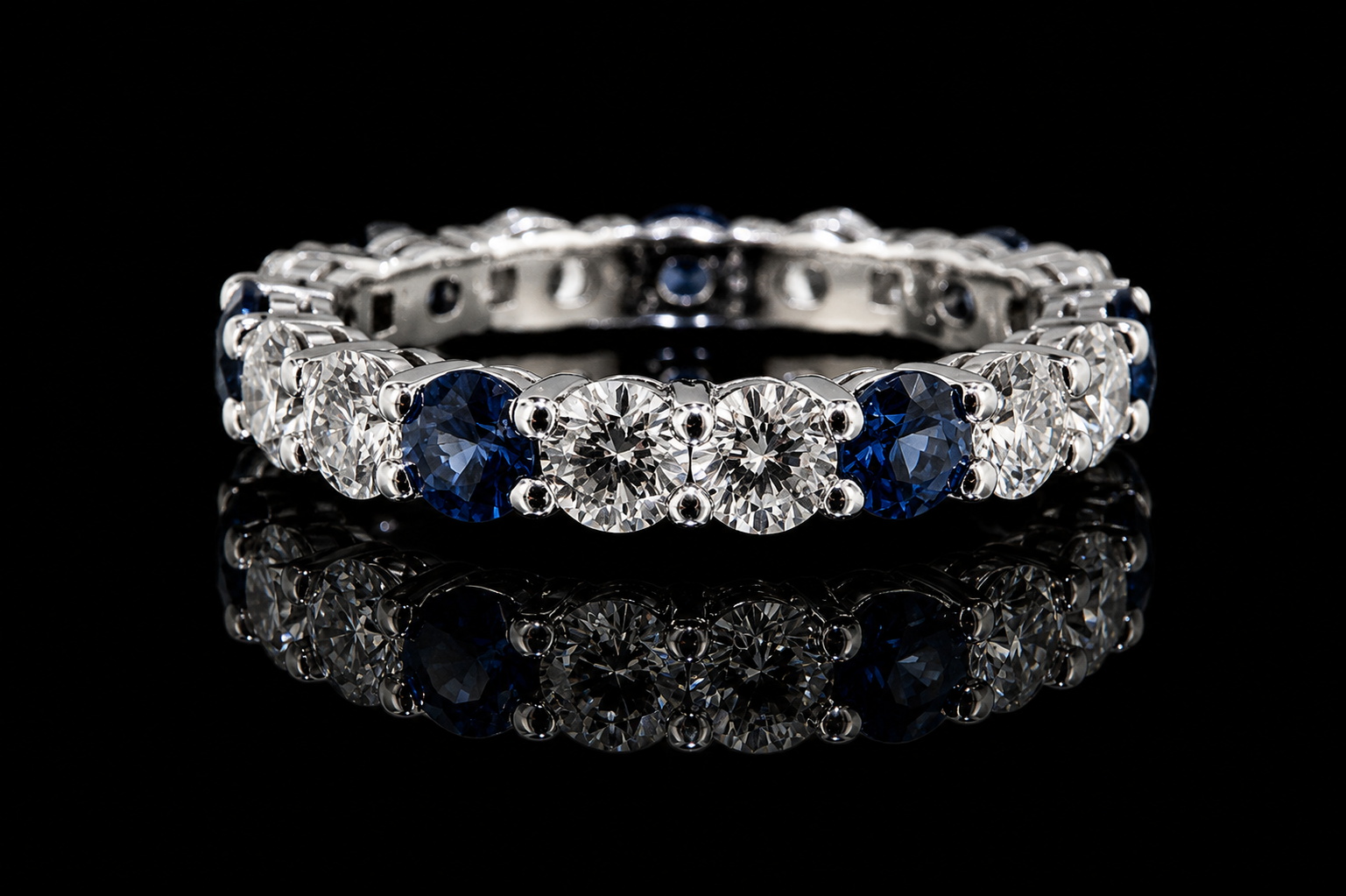 Sapphire & Diamond Eternity Band (band030)
