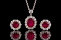 Ruby & Diamond Halo Collection (ear061)