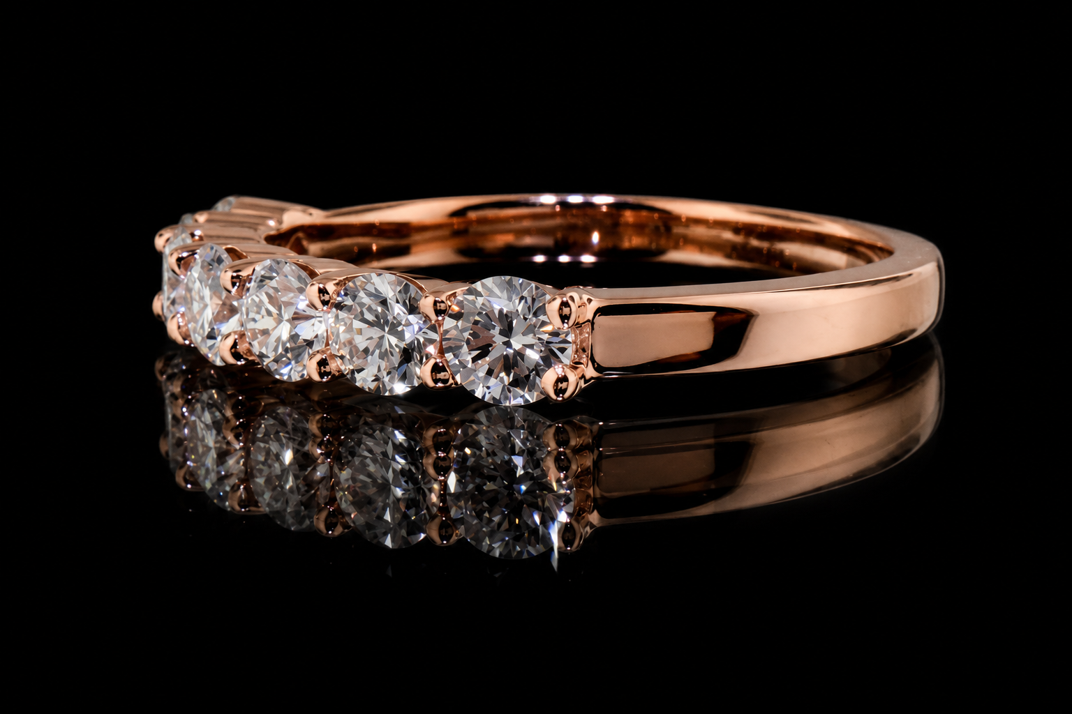 Rose Gold Seven-Stone Diamond Band (band027)