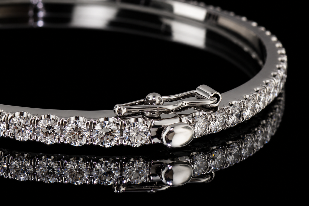 Micropavé Diamond Tennis Bangle Bracelet (brac021)