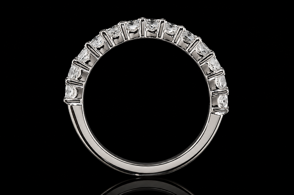 Princess-Cut Diamond Platinum Wedding Band (band093)