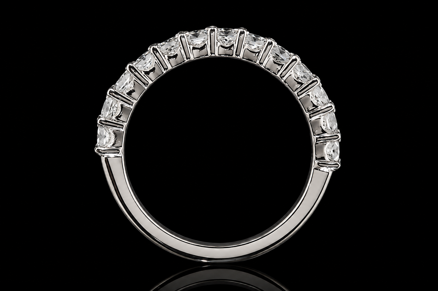 Princess-Cut Diamond Platinum Wedding Band (band093)
