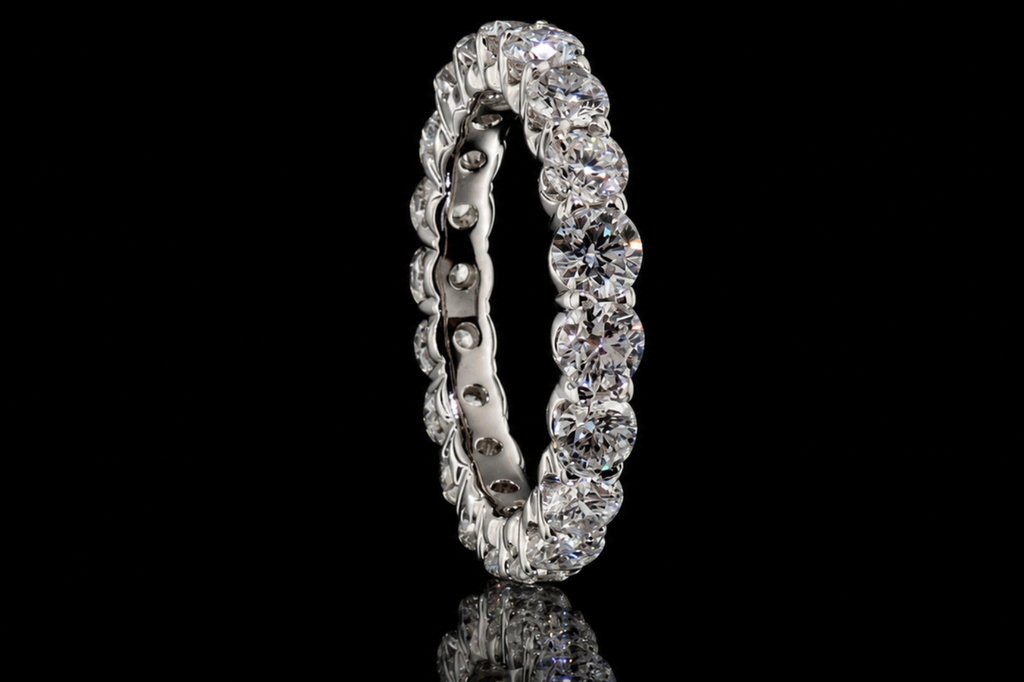Round Diamond Shared-Prong Platinum Eternity Band (band089)