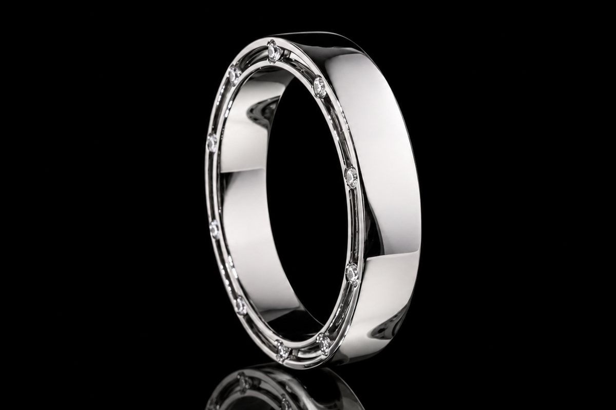 Platinum Diamond Edge Band (band134)