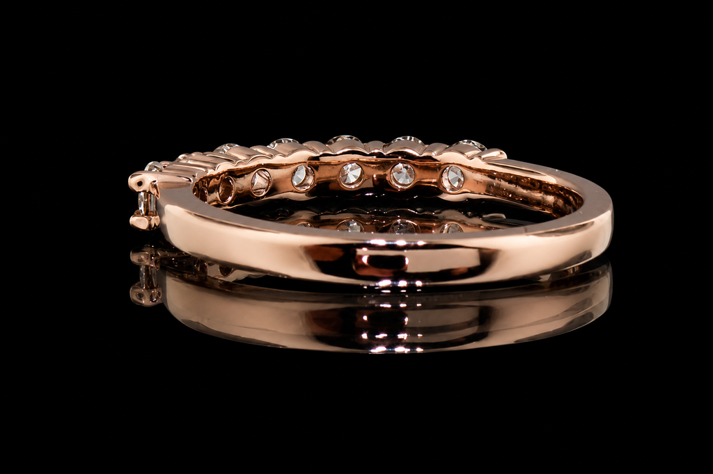 Seven-Stone Round Diamond Rose Gold Band (band86)