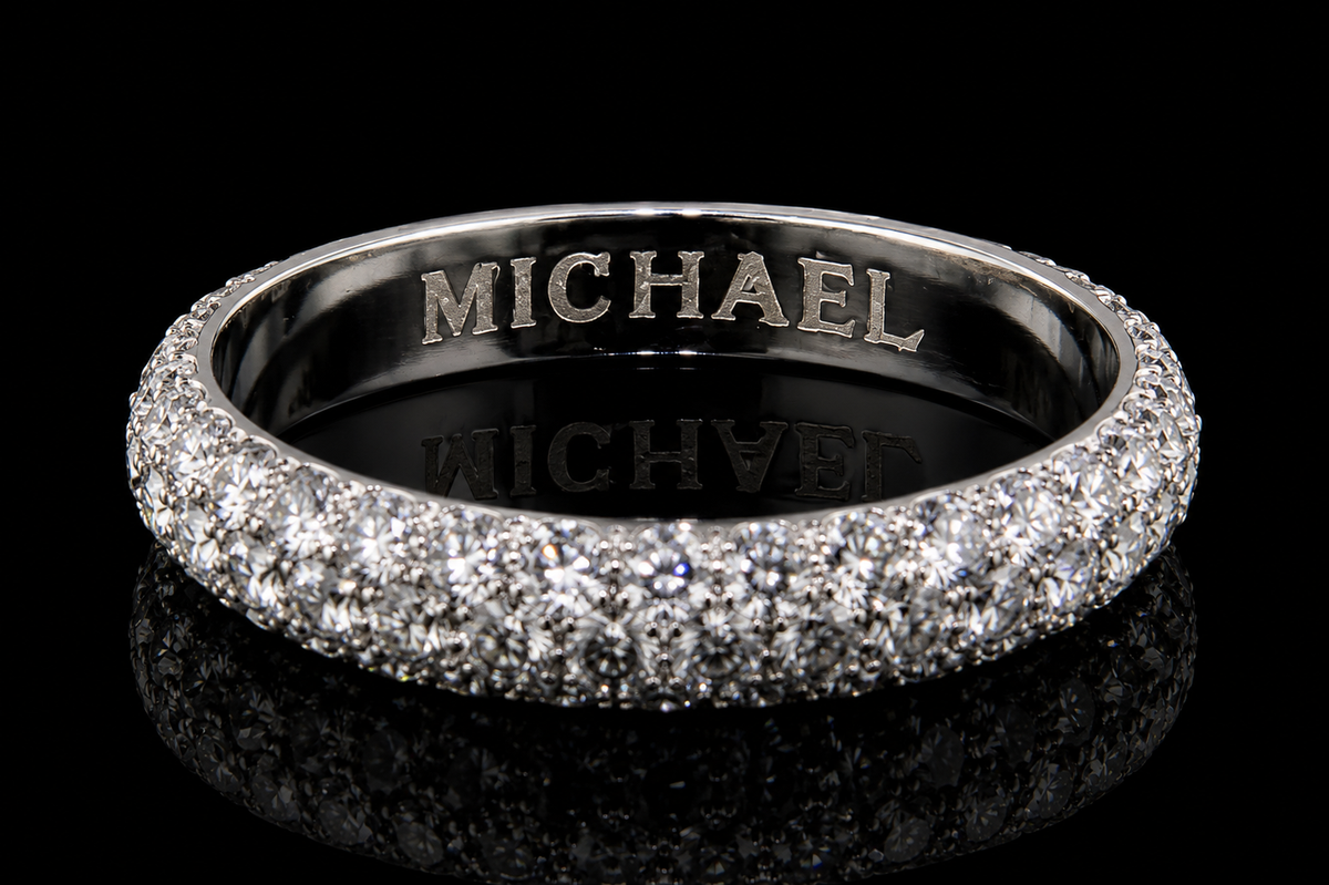 Three-Row Round Diamond Band (band049)