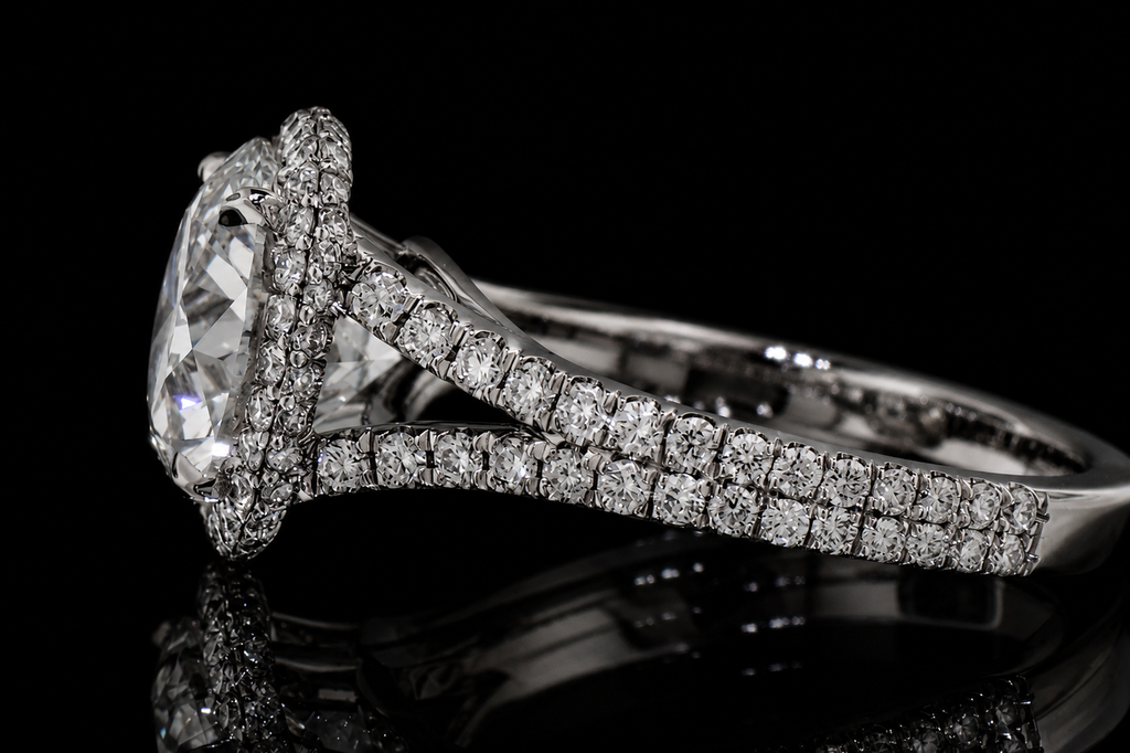 Round Diamond Double Halo Engagement Ring (eng391)