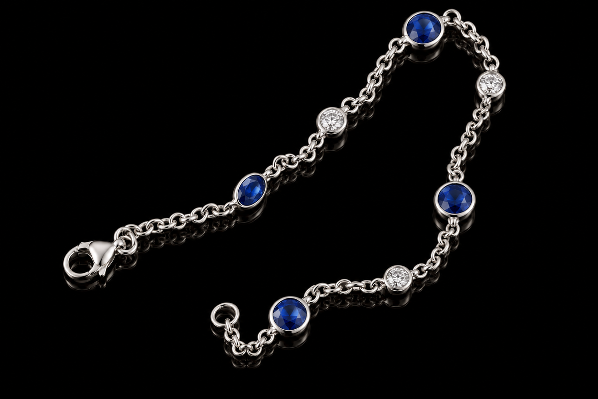 Diamond by the Yard Sapphire & Diamond Bracelet (brac001)