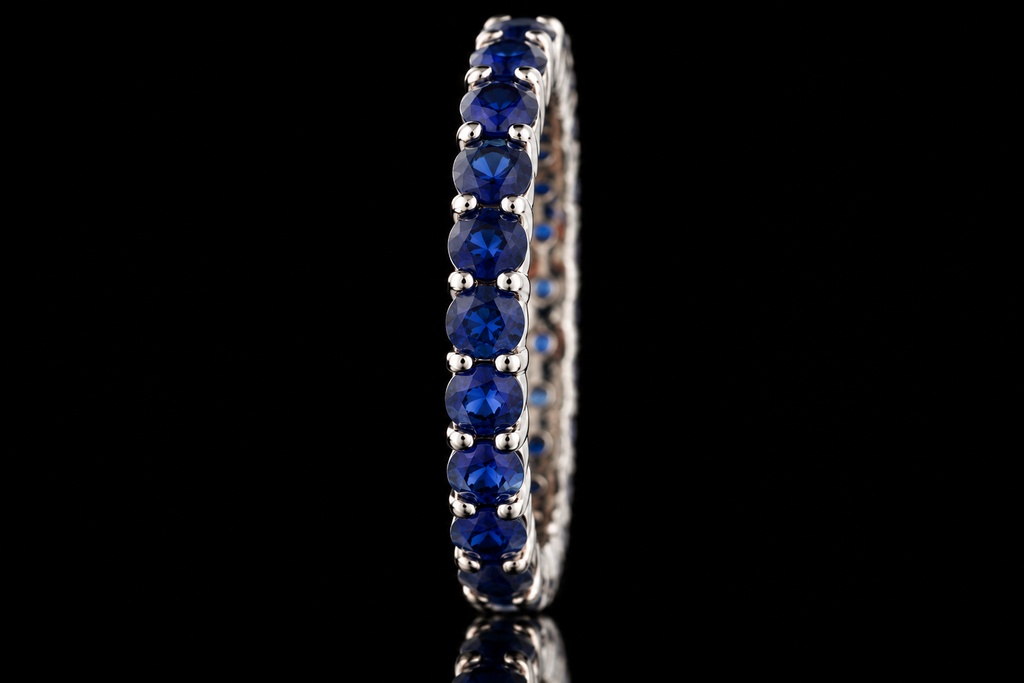 Round Blue Sapphire Eternity Band (band163)