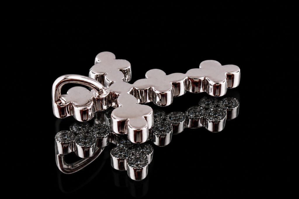 Milgrain Diamond Cross Pendant (pend094)