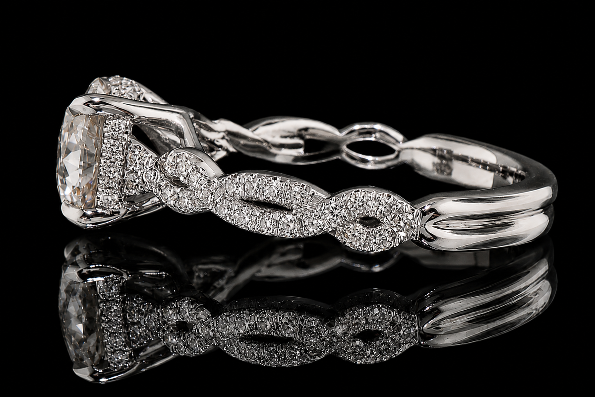 Twisted Infinity Round Diamond Engagement Ring (eng357)