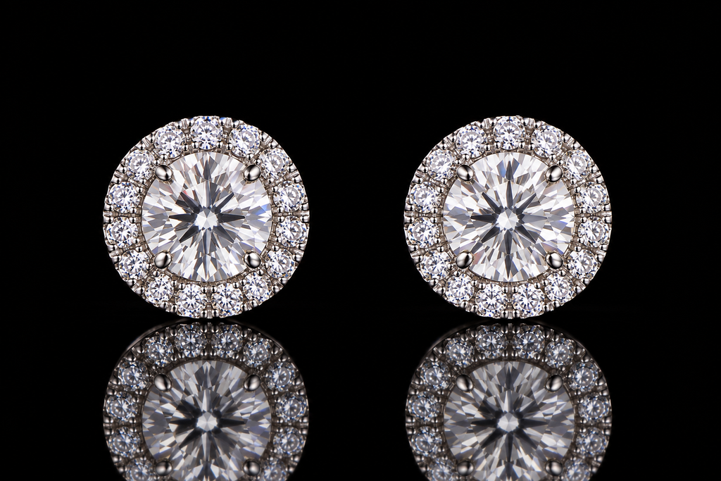 Sapphire & Diamond Double Jacket Halo Earrings (ear069)