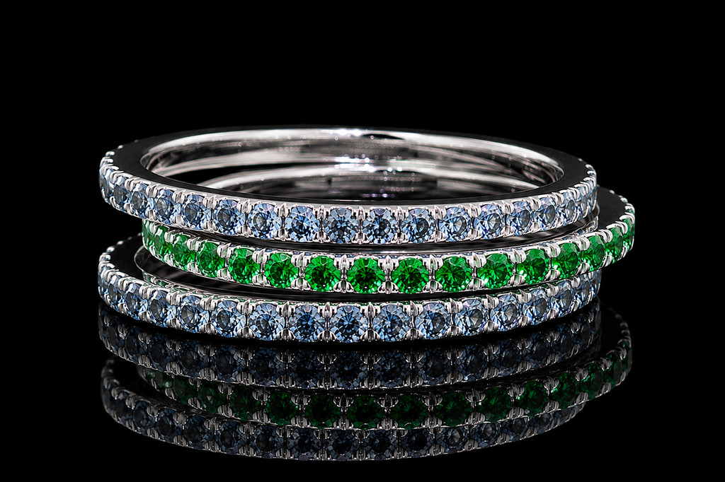 Colored Gemstone Stackable Rings (band011)