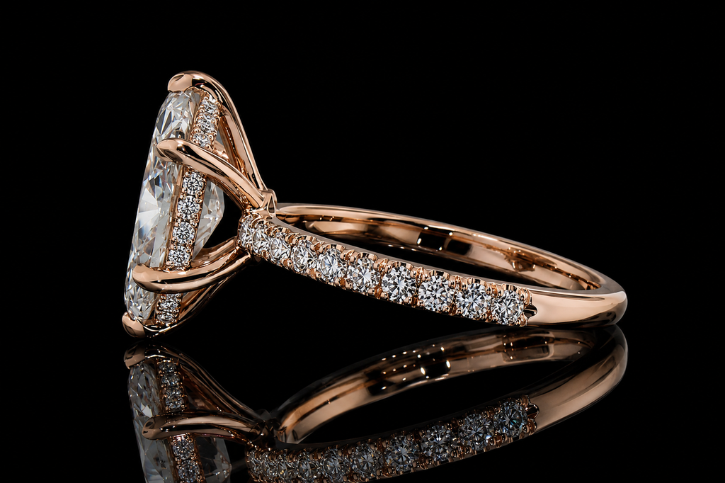 Rose Gold Marquise Diamond Engagement Ring (eng354)