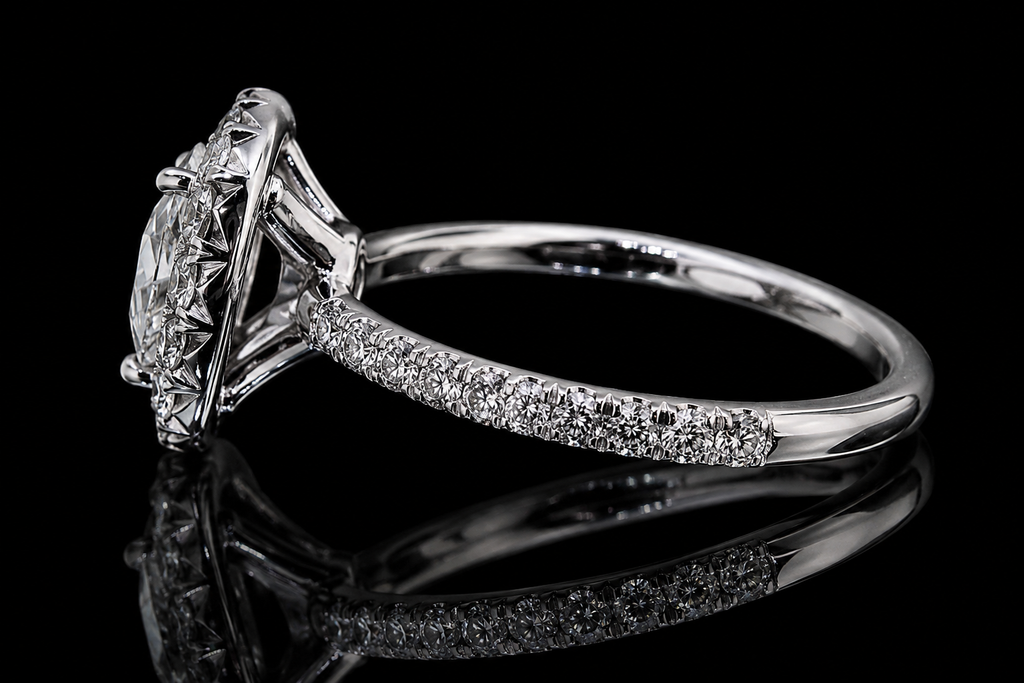 Round Diamond Cushion Halo Engagement Ring (eng217)