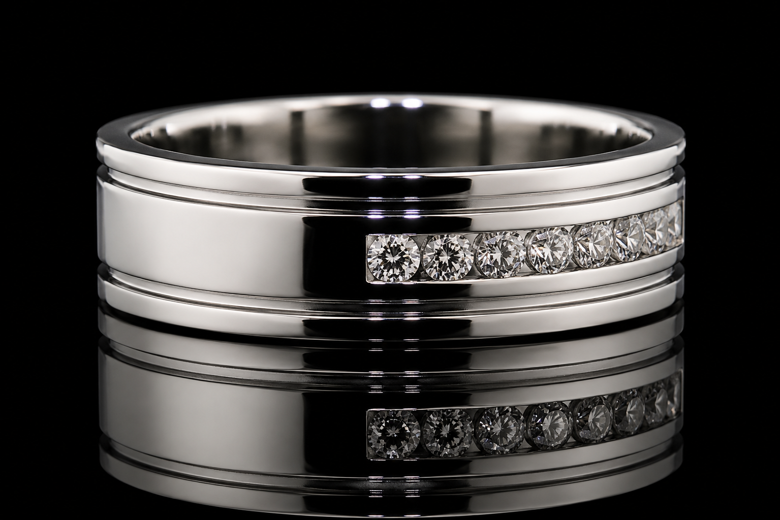 Channel-Set Round Diamond Band (band044)