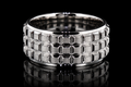 Geometric Three-Row Platinum Band (band103)