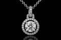 White Gold Round Diamond Halo Pendant (pend014)