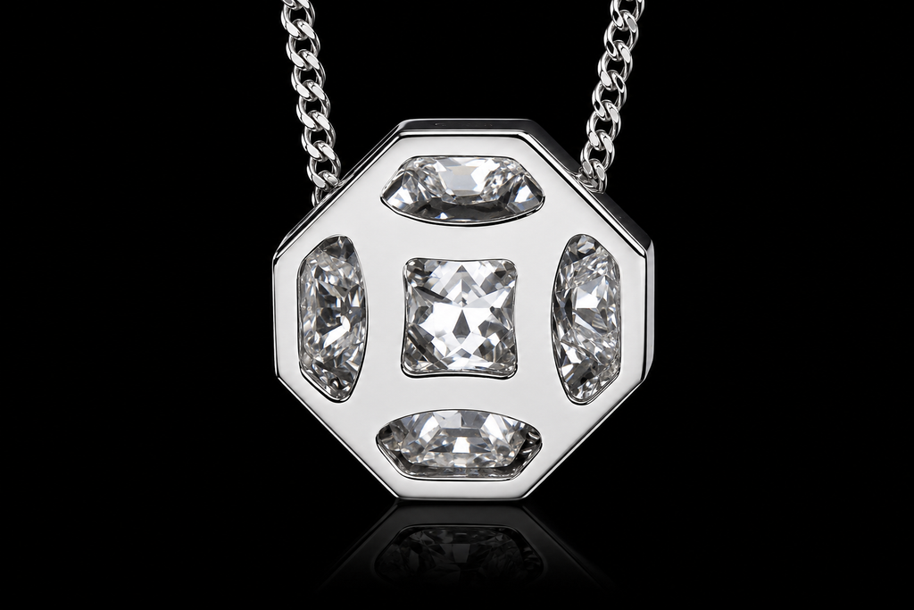 Octagonal Diamond Mosaic Pendant (pend045)