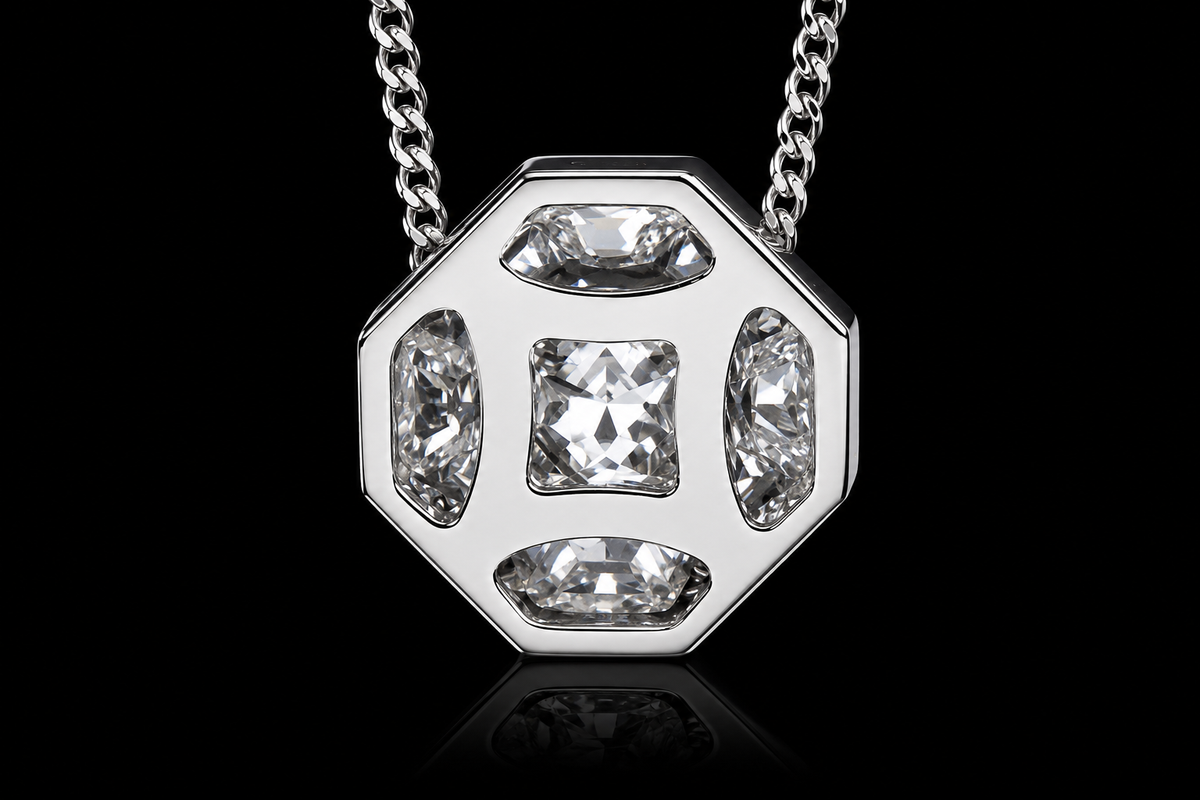 Octagonal Diamond Mosaic Pendant (pend045)