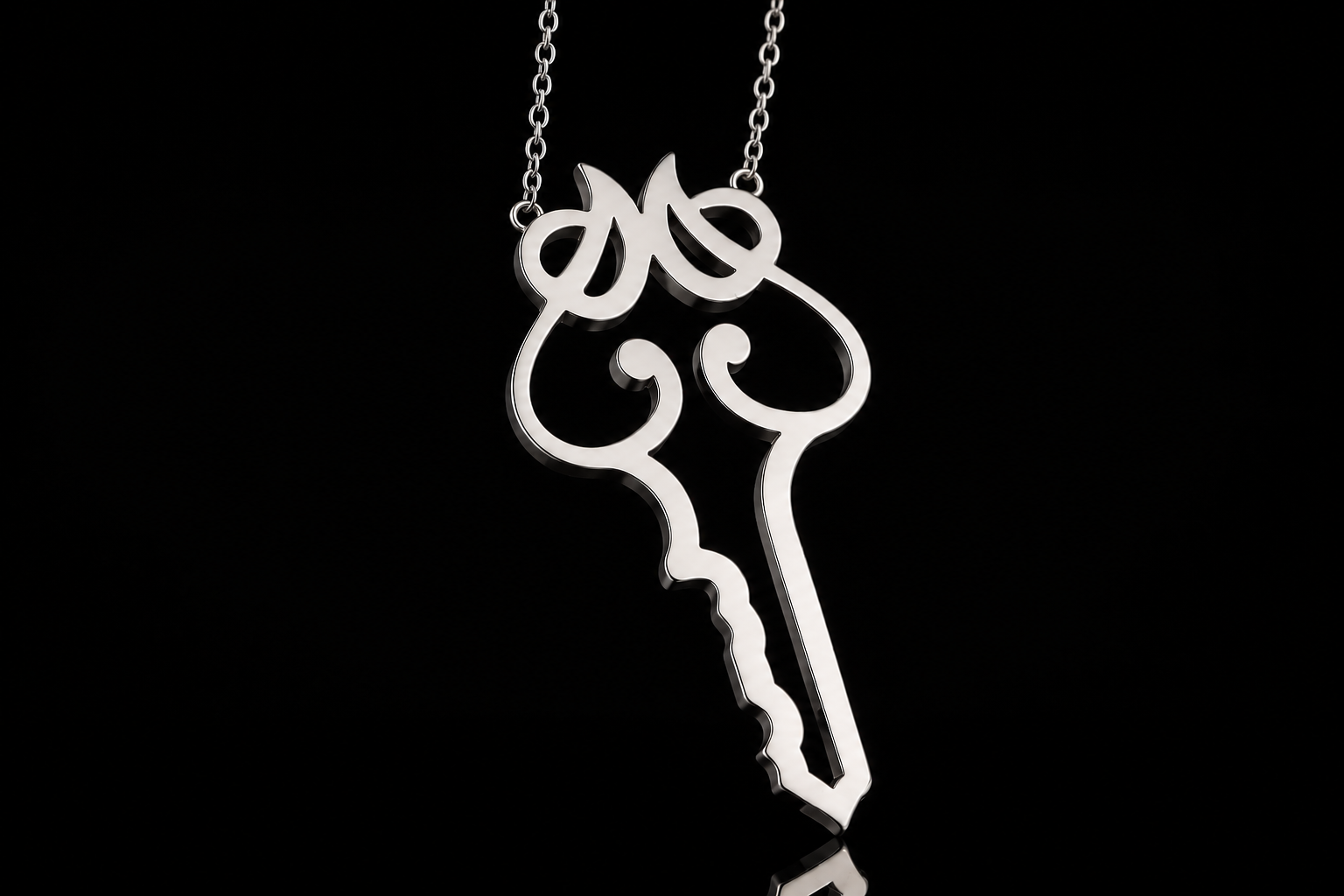Diamond Micropavé Key Pendant (pend067)