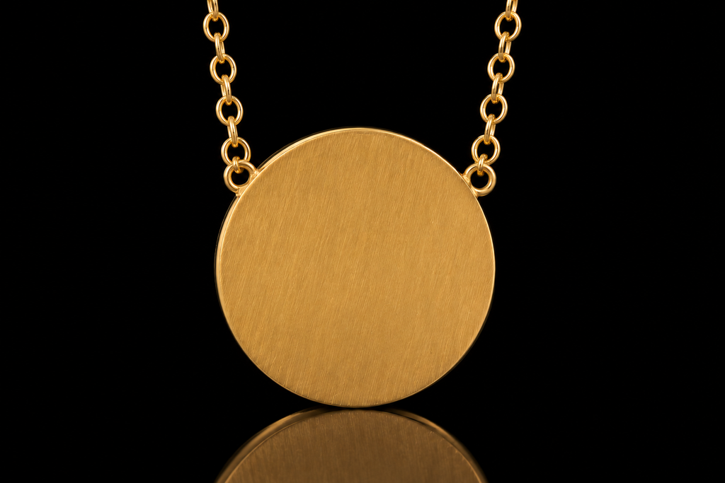18K Yellow Gold Diamond Initial Disc Pendant (pend104)