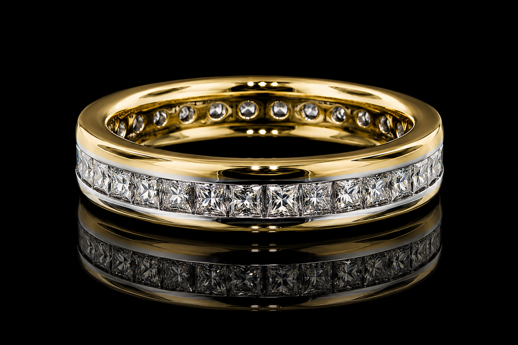 Channel Set Princess Cut Diamond Band (band074)